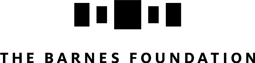 a white background with black rectangles, and text that reads: "The Barnes Foundation"