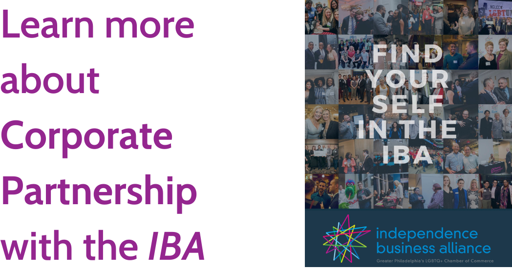 Learn more about corporate partnership with the IBA - the independence business alliance recruitment flier, a collage of images of people at business and networking events sits above the IBA logo. grey text in front of the images reads "find yourself in the IBA"