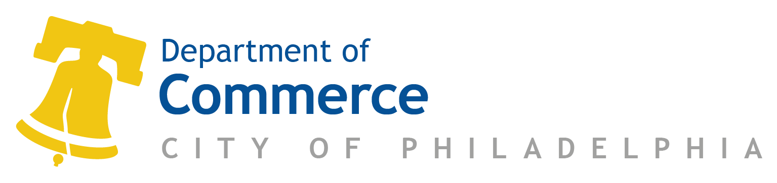 the logo for the City of Philadelphia Department of Commerce