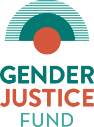 green, orange, and teal text reads "Gender Justice Fund"