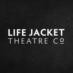 the life jacket theatre co logo, a black square with white text reading "Life Jacket theatre Co"