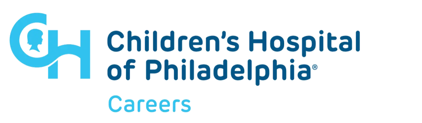 The Children's Hospital of Philadelphia Careers Logo. A blue-colored letter "C" and "H" are to the left of darker-blue colored text which reads "Children's Hospital of Philadelphia Careers"
