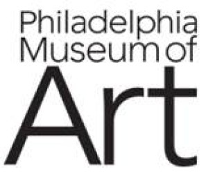 the Philadelphia Museum of Art logo, black text on a white background displays the full name. 