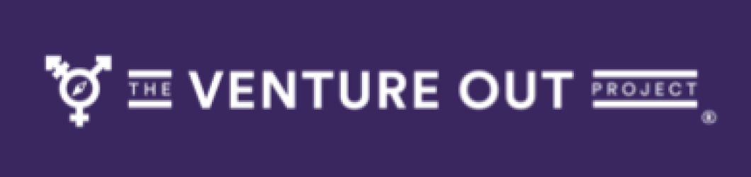 The Venture Our Project logo, white text on a purple background