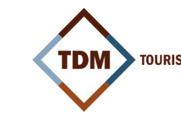Tourism Diversity Matters logo, a diamond in gray and brown with TDM in the center